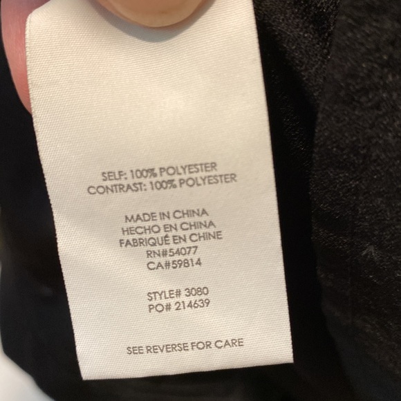 CABI gorgeous black sheer pleated neckline and peplum hem top! Fancy black tie. - Picture 8 of 11